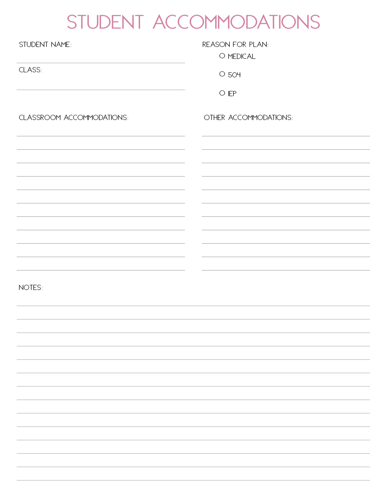 Individual Accommodation Tracker